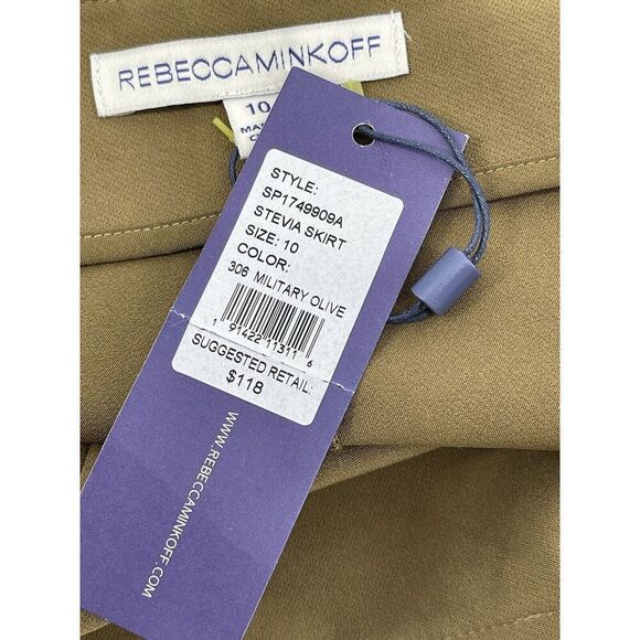 Rebecca Minkoff Khaki Lace-Up Mini Skirt - Picture 6 of 9